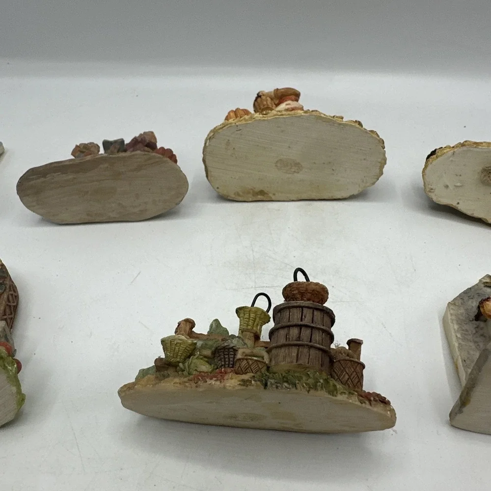 Thanksgiving Figurines Resin Hand Painted Country Style 7 Piece Set